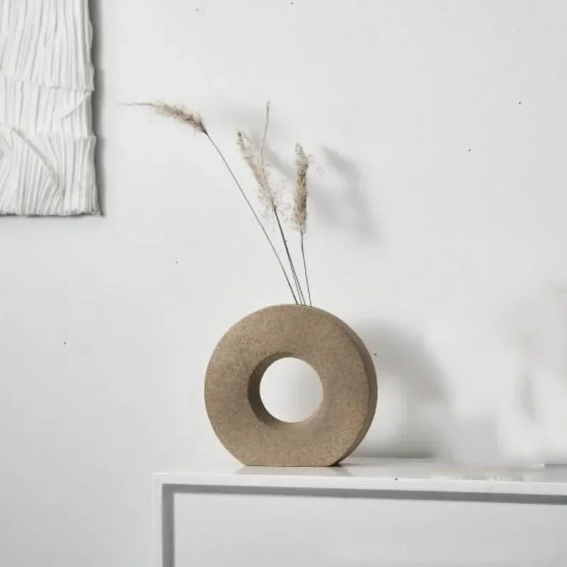 Matte Ceramic Donut Vase