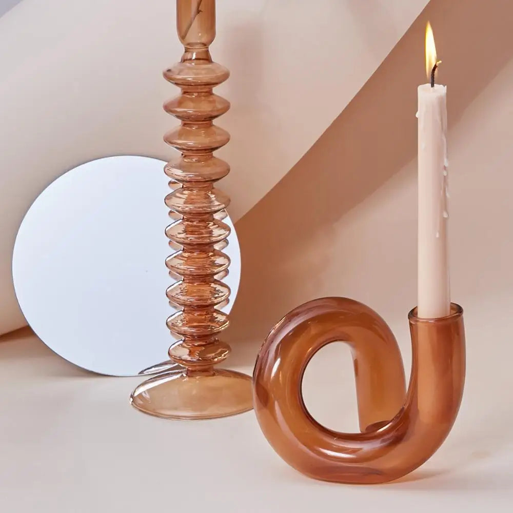 Clear Twist Glass Vase & Candle Holder