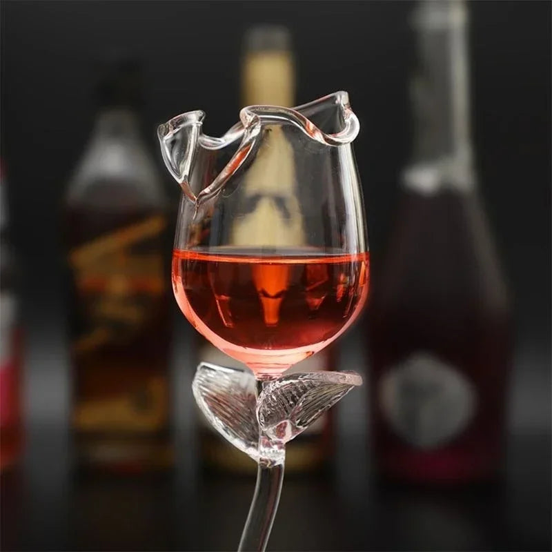 Rose Flower Wine Glass Set- Cocktail Cup