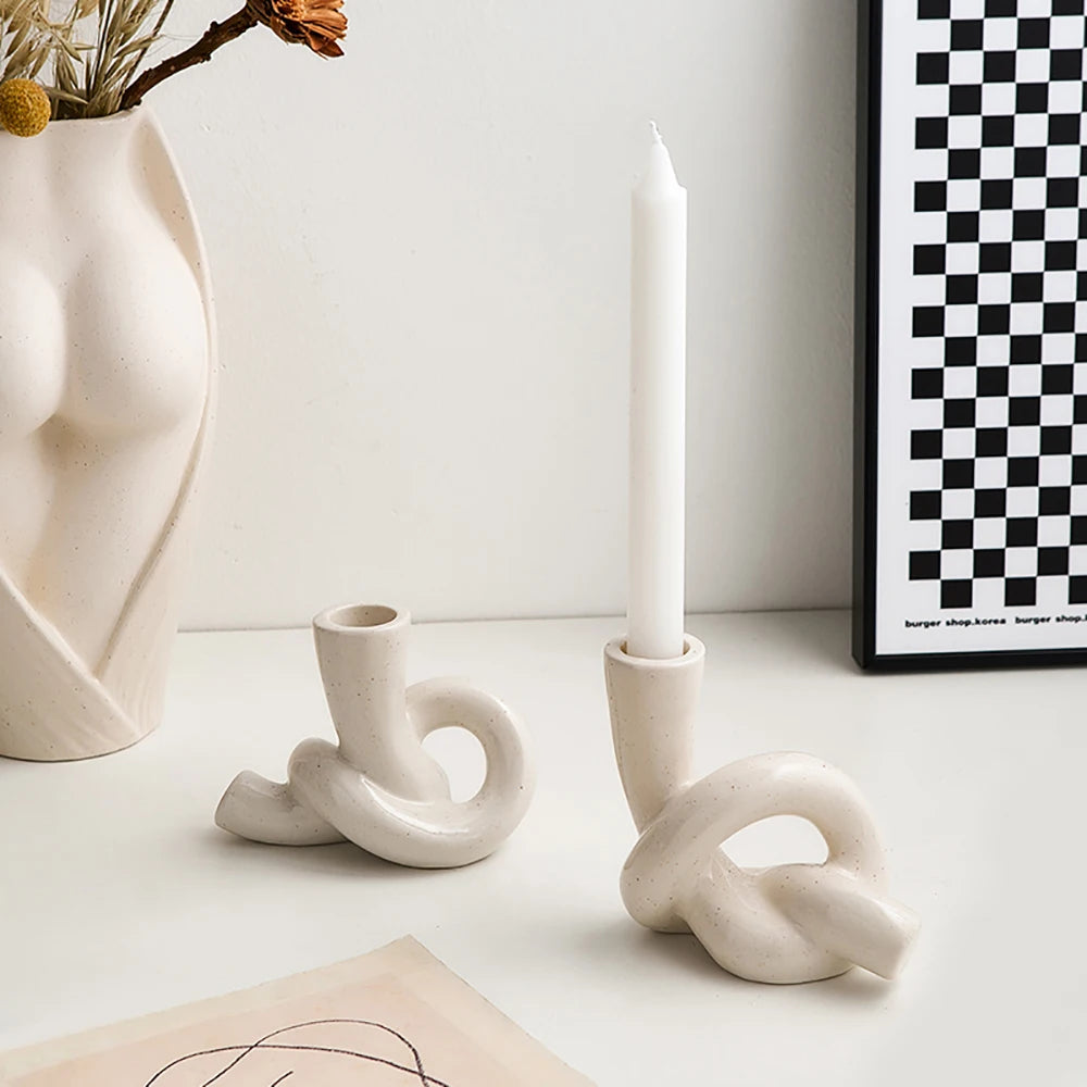 Ceramic Knot Shape Candlestick