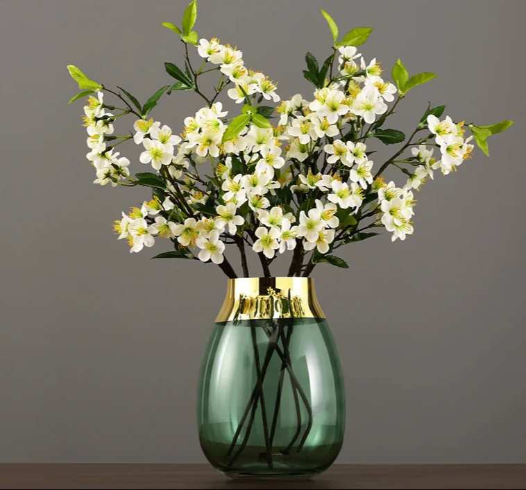 Luxury Glass Vase With Gold Rim